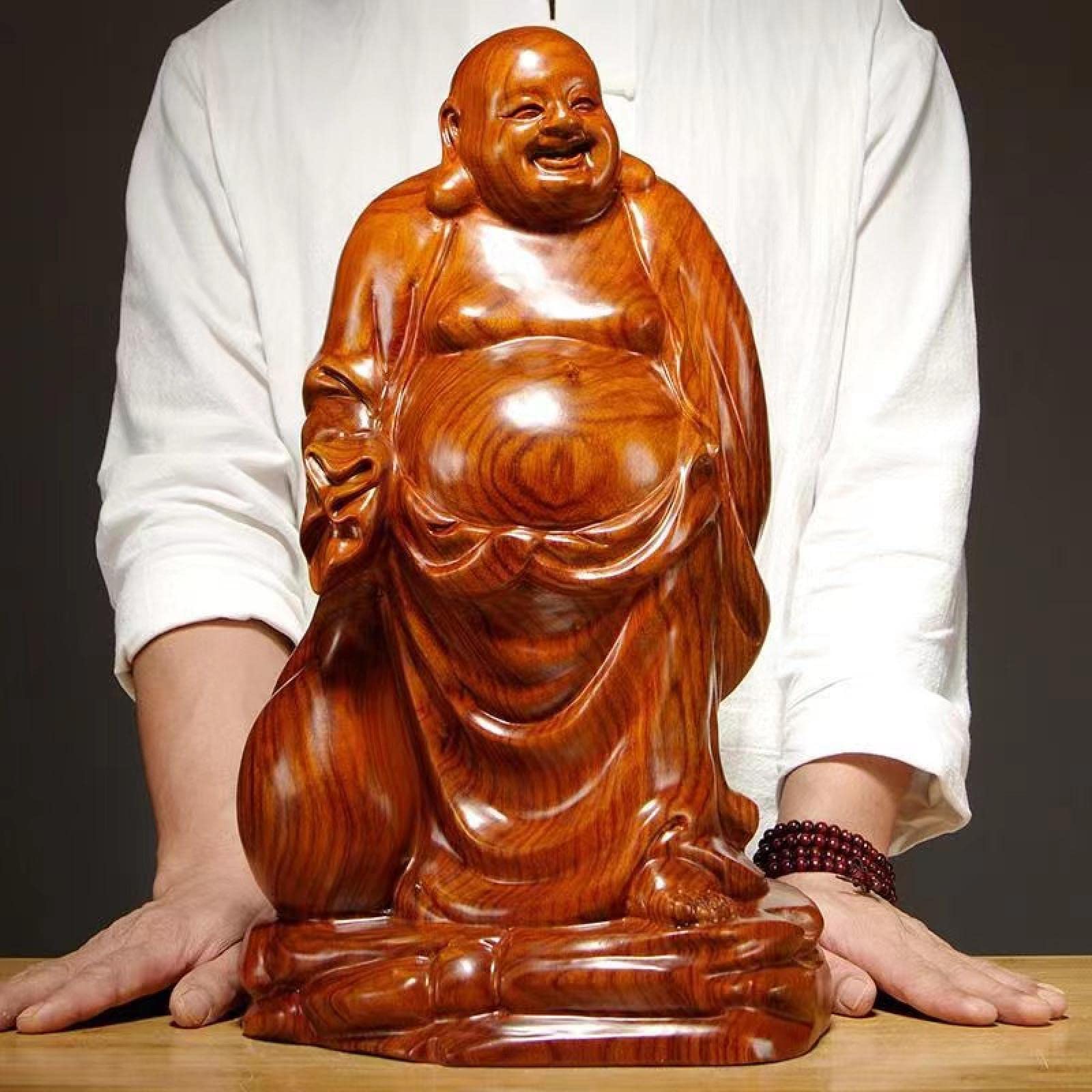 Amazon｜仏像木彫り七福神布袋布袋の置物木像木製フィギュア花梨木